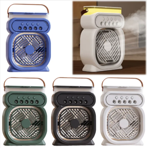 3-in-1 Portable AC Fan with LED & Humidifier