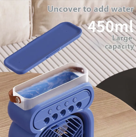 3-in-1 Portable AC Fan with LED & Humidifier