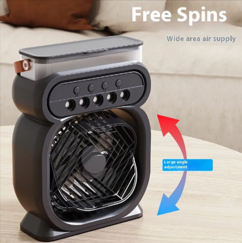 3-in-1 Portable AC Fan with LED & Humidifier