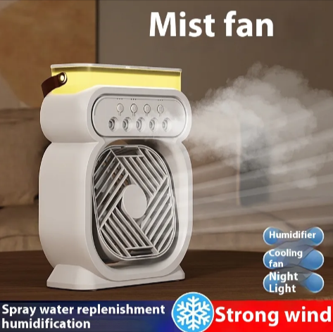 3-in-1 Portable AC Fan with LED & Humidifier